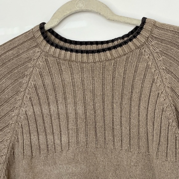 Columbia Sweater Men's Tan Crew Neck XL Cotton Long Sleeve Ribbed - Picture 2 of 8